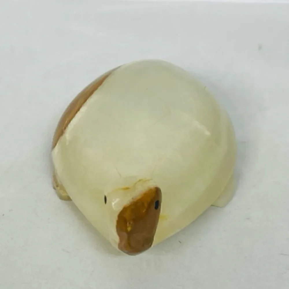 Onyx Tellez Hand Carved Stone Marble Turtle Tortoise Paperweight figurine VTG 6”
